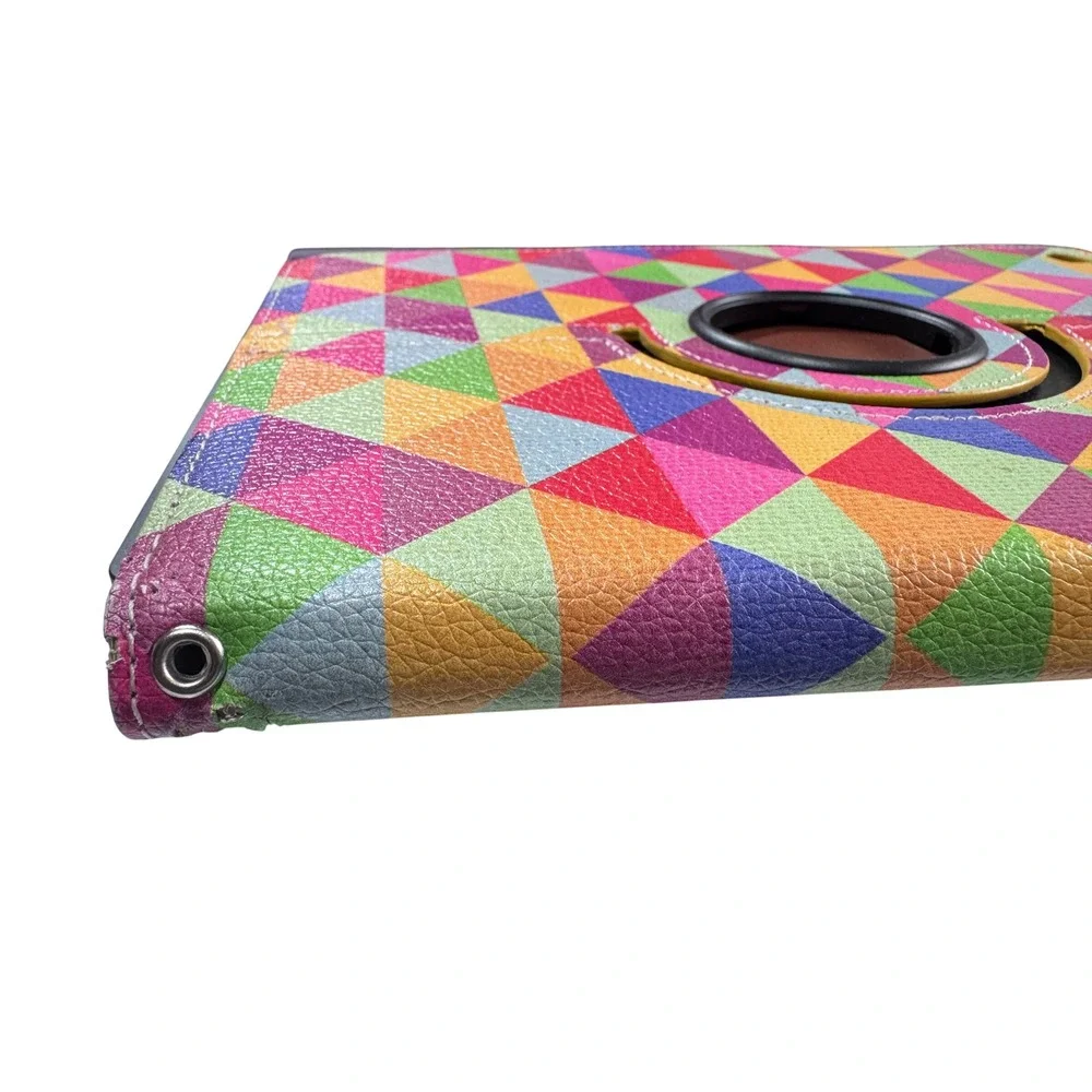 ULAK Colorful Geometric Rotating iPad 2 3 4‎ Folio Case Stand With Hand Strap